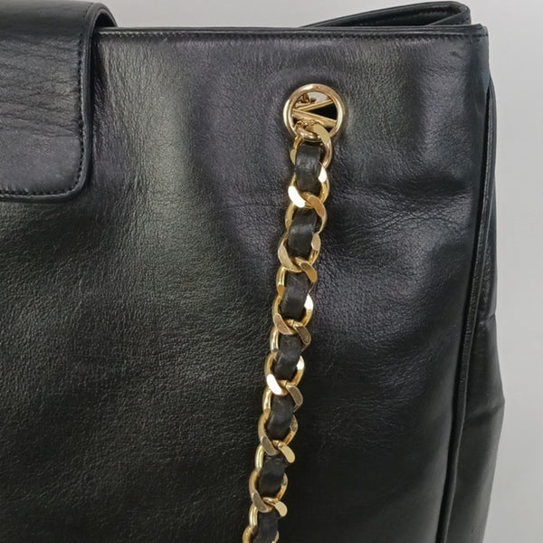 Chanel Large Tote Black with Chain Strap.