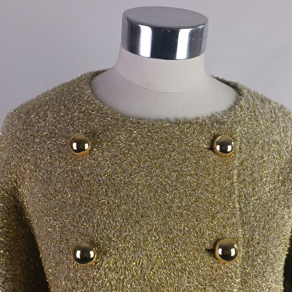 J. Crew Gold Fuzzy Double Breasted Women's Jacket