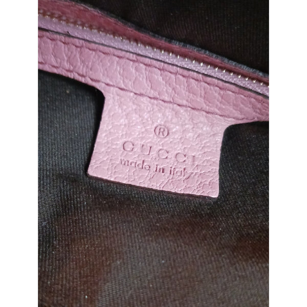 GUCCI PINK PEBBLE LEATHER W BAMBOO HANDLE.