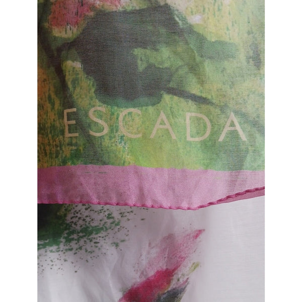 ESCADA PINK FLORAL PRINT COTTON SCARF