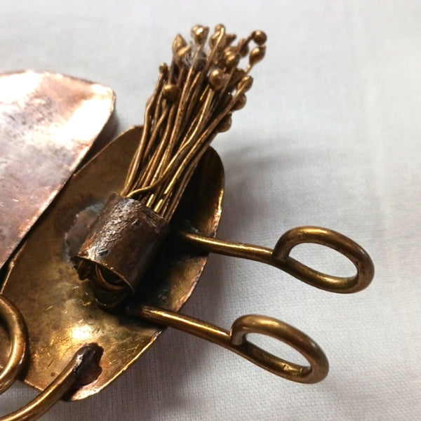 Vintage Enamel Brass Big Slide Pendant