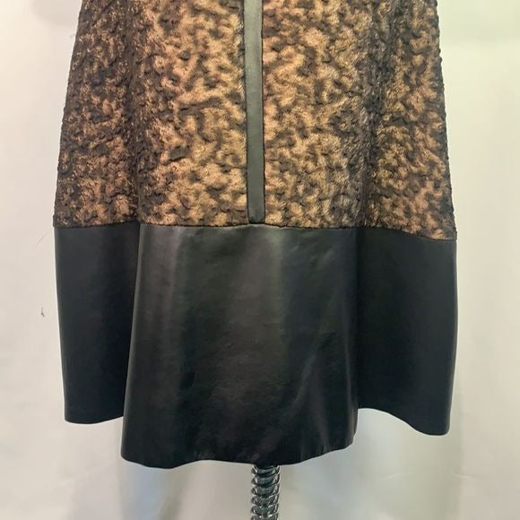 J. Mendel brown black midi dress