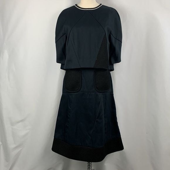 Fendi Navy Dress With Mesh Detail
