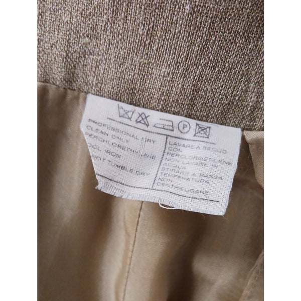SALVATORE FERRAGAMO VINTAGE Linen Short Sleeve Jkt/Skirt Suit