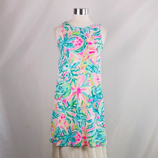 Lilly Pulitzer Bleu Print Dress Cross Back NWT Dress.