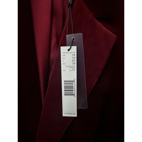 Elie Tahari Nwt Wine Velvet Blazer