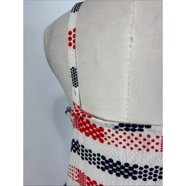 BROOKS BROTHERS WHITE W RED BLUE DOTS SUNDRESS