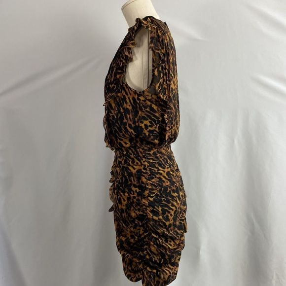 All Saints Animal Print Ruffle Mini