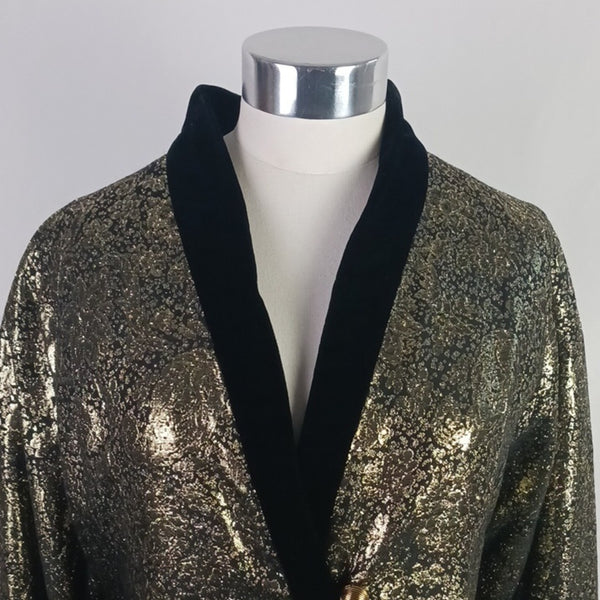 Lanvin Vintage Gold Lamé & Black Velvet Jacket
