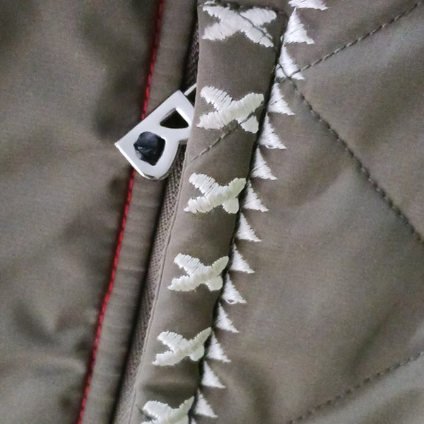 Bogner Br W Embroiderd Zip Nylon Women's Quilted Hooded Jacket.
