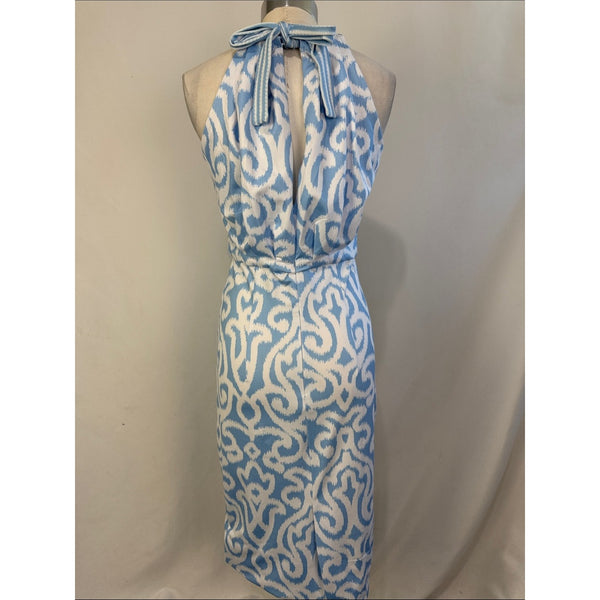 GRETCHEN SCOTT NWT BLUE PRINT TIE NECK BOUGIE DRESS