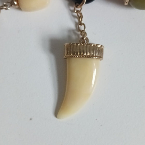 Kenneth Jay Lane Long Giraffe Multi Charms Necklace.