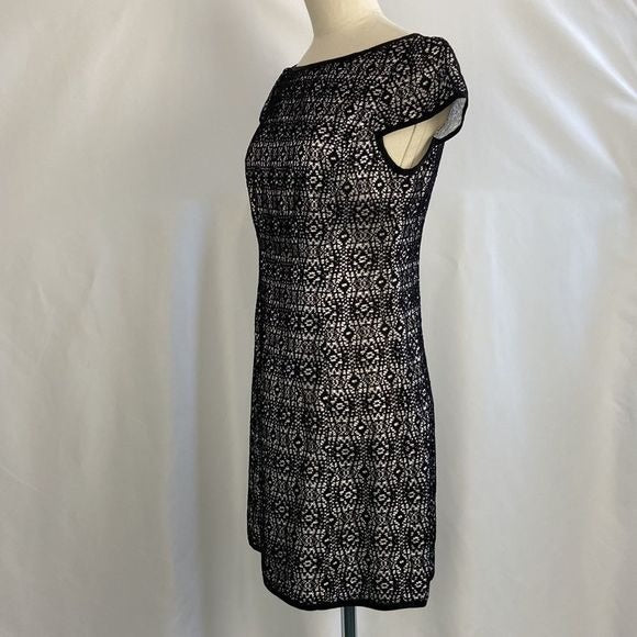 Nanette Lepore NYC Black Lace Cap Sleeve Dress