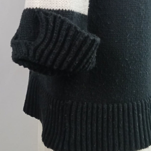 Ciao Lucia Black and White Striped Sweater Dress.