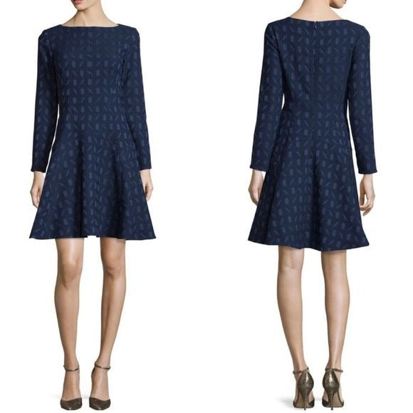 Lela Rose NWT Navy Brocade Dress