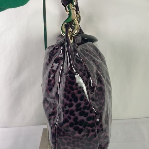 Jimmy Choo Purple Animal Print Patent Bag