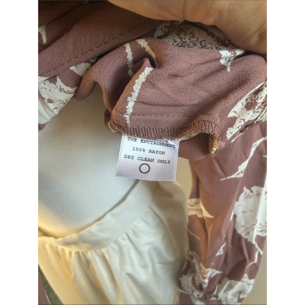 NEW FLYNN SKYE BROWN FLORAL TIE FRONT BLOUSE
