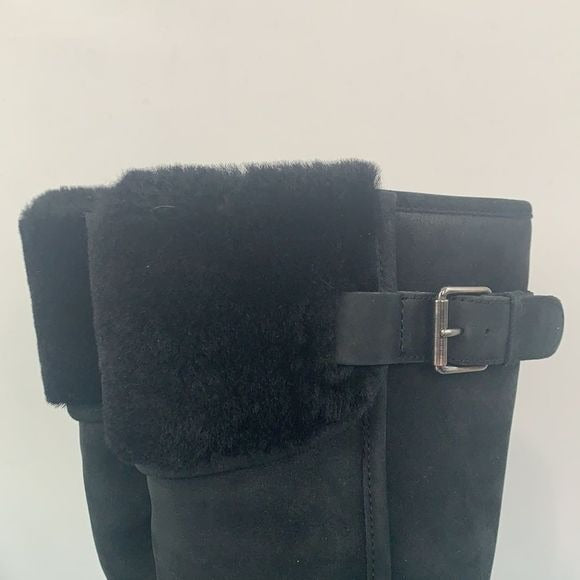 UGG Black Suede and Shearling Boots