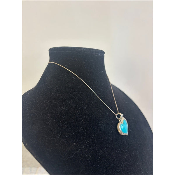 925 THAILAND TURQUOISE HEART NECKLACE