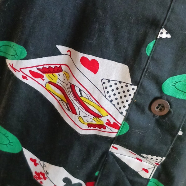 Vintage Casino Blouse Skirt Set 80s