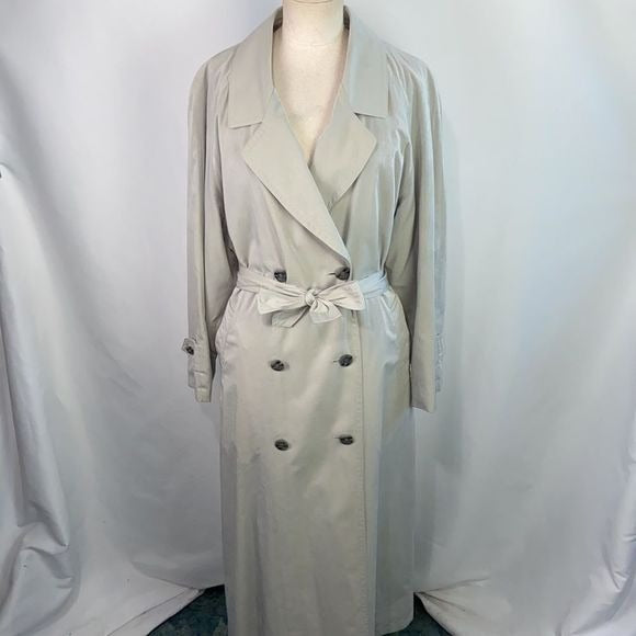 Burberry Tan Wool Lined Trench Jacket