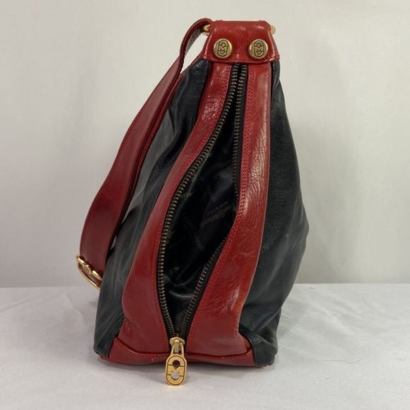 Marino Orlandi Black Leather w/ Red Trim Bag