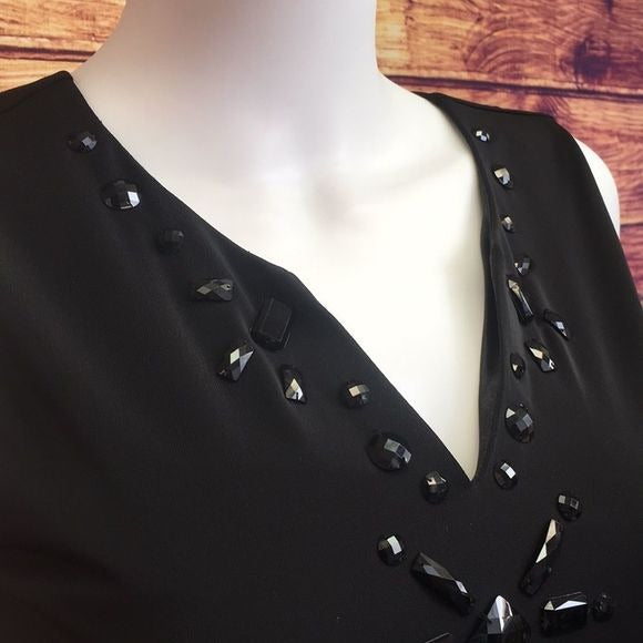 NWT Gerard Darel Black Beaded Neck Dress
