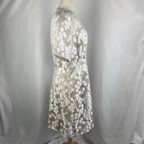 Lela Rose Cream floral lace dress