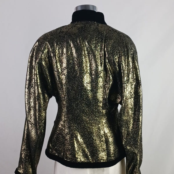 Lanvin Vintage Gold Lamé & Black Velvet Jacket