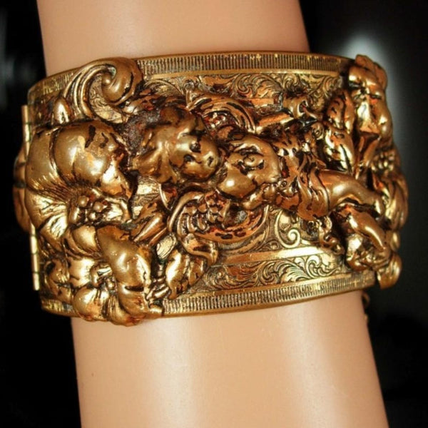 1920’s Putti Cherub/Noveau Large Bracelet