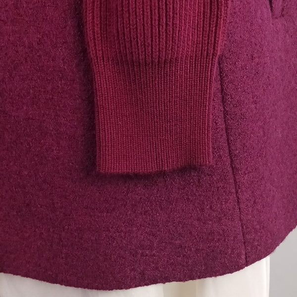 Talbots Wine 3/4 Knit Sleeves Coat