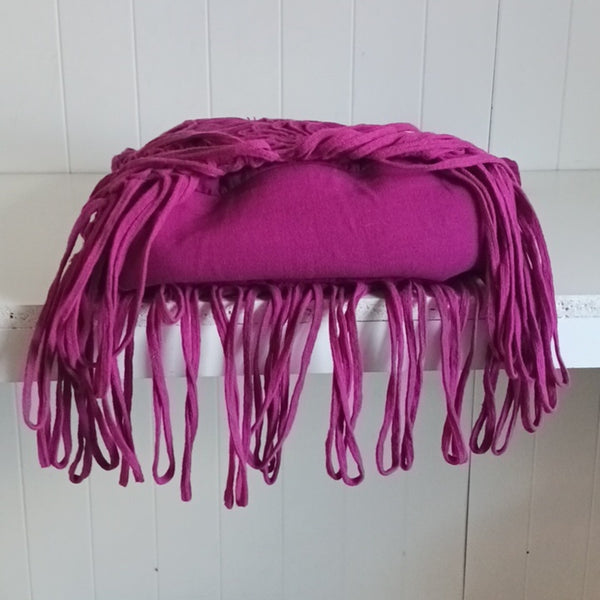 Sass & Bide Woven W Fringe Fabric Magenta Bag.