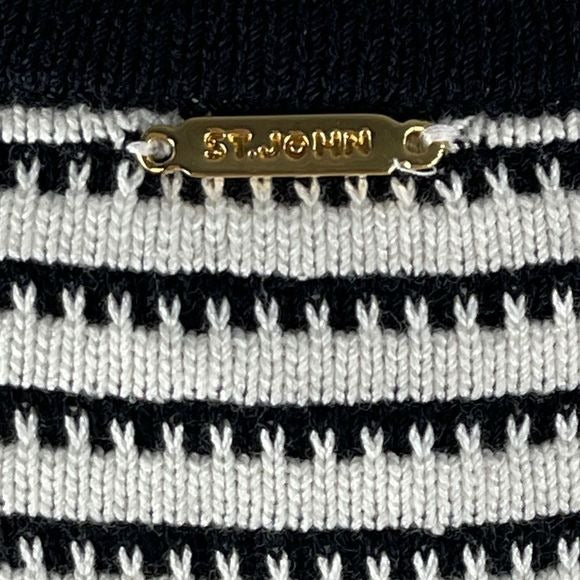 St John black/white stripe cardigan and top