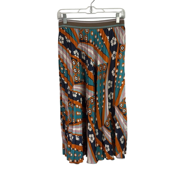 Missoni Multi Print Silk Pleated Midi Skirt
