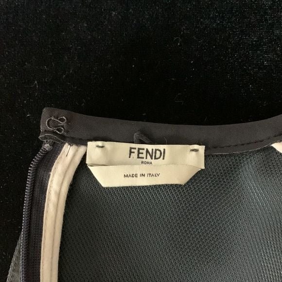 Fendi Navy Dress With Mesh Detail
