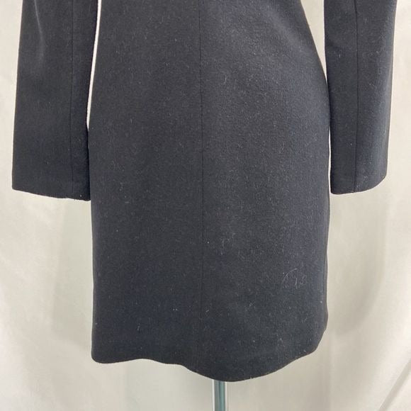 Soia & Kyo Black Side Zip 3/4 Wool Blend Coat