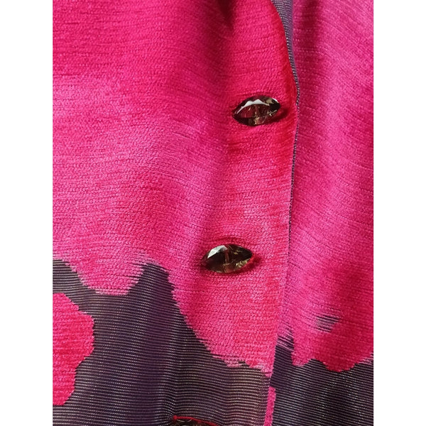 ROGER SAKOUN VINTAGE RED/METALLIC 3 PIECE SKIRT SUIT