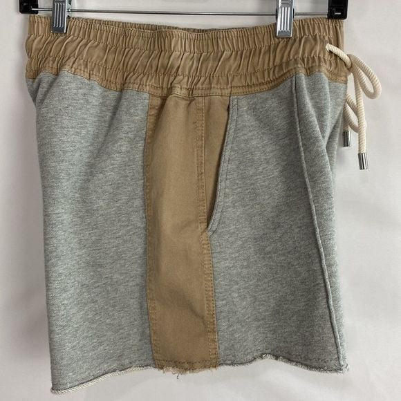 Derek Lam Khaki and Gray Tie Waist Shorts