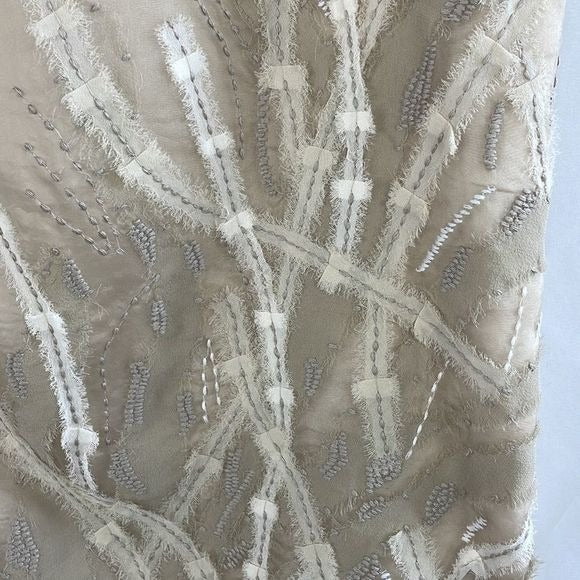 NWT Lafayette 148 Tan w Embroidery Skirt