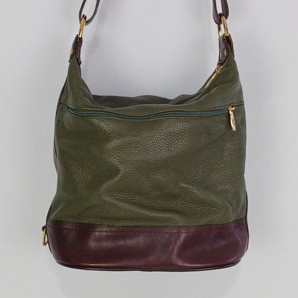 Valentina Olive With Brown Trim Bag