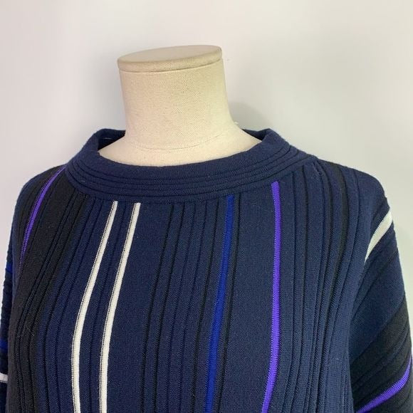 PierAntonioGaspari Black Blue White Ribbed Sweater