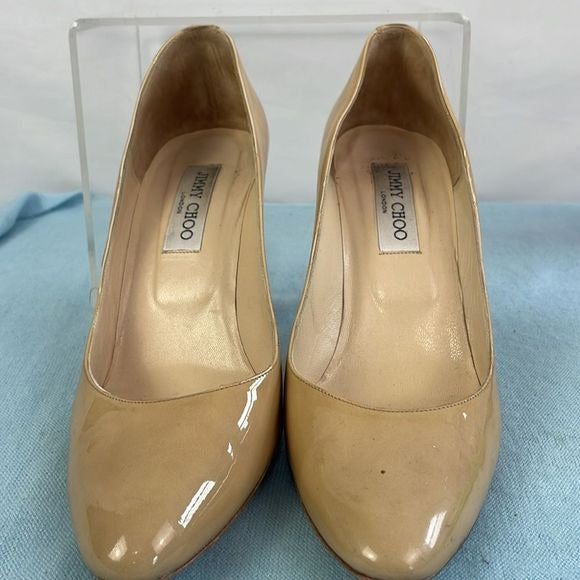 Jimmy Cho Tan Patent Pump Shoes