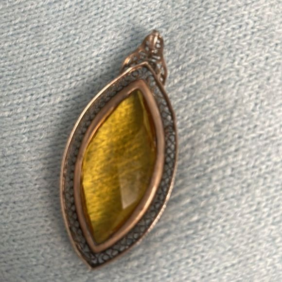 Large Vintage Czeck Topaz Pendant