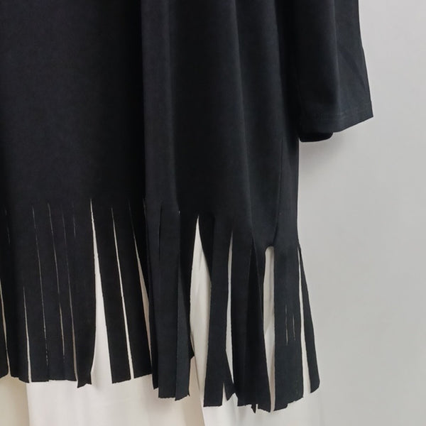 Antthony NWT Black Fringe Top/Skirt Set