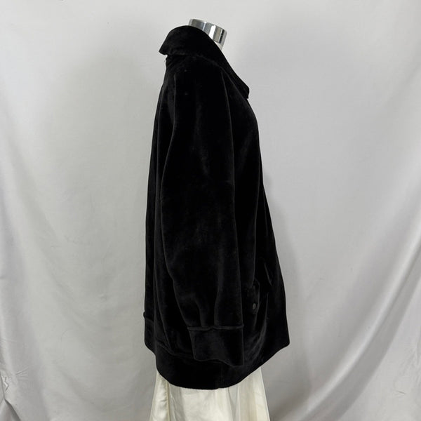 Free People size Large Faux Fue black coat