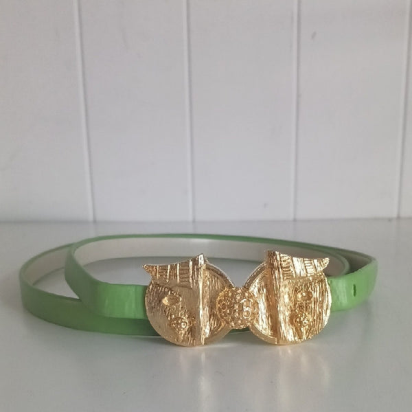 Mimi D Rare Vintage Green With Gold Golf Belt.