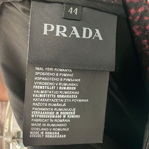 Prada Red Black Print Trousers