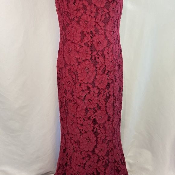 Ralph Lauren Wine Lace Gown