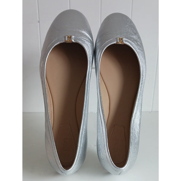 CHLOE NEW SILVER MARCIE BALLERINA FLATS