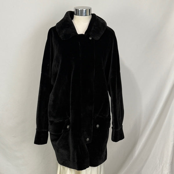 Free People size Large Faux Fue black coat